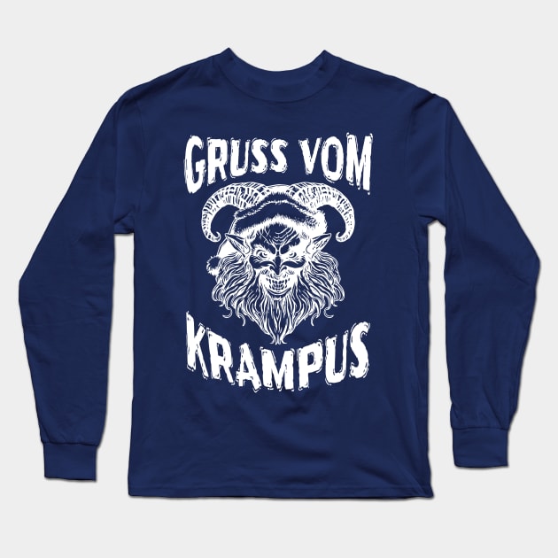 Gruss Vom Krampus Long Sleeve T-Shirt by Ray Crimson